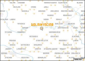 map of Dolní Hynčina