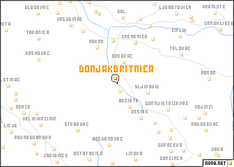 map of Donja Koritnica