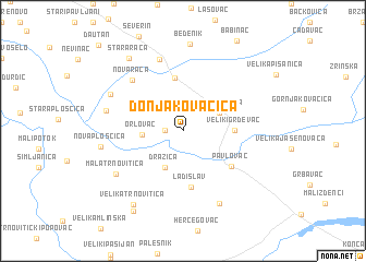 map of Donja Kovačica