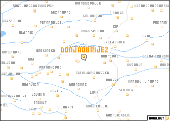 map of Donja Obrijež