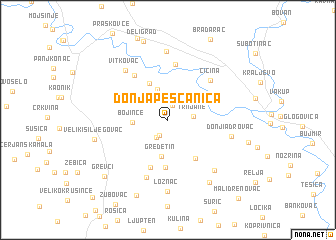 map of Donja Peščanica