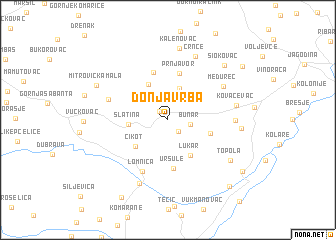 map of Donja Vrba