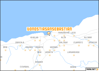 map of Donostia-San Sebastián