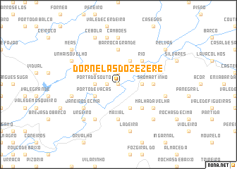 map of Dornelas do Zêzere