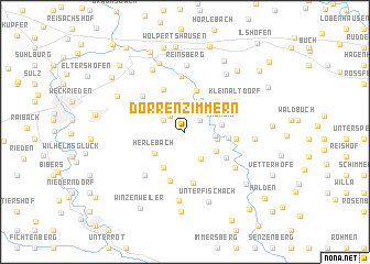 map of Dörrenzimmern