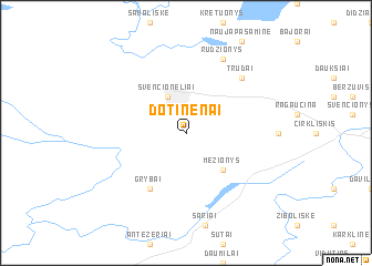 map of Dotinėnai