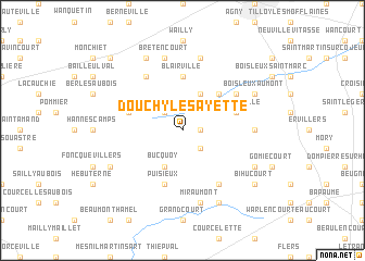 map of Douchy-lès-Ayette