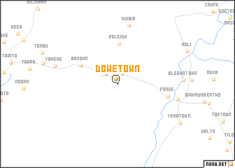 map of Dowe Town