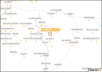 map of Dozdābād