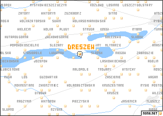 map of Dręszew