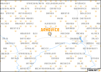 map of Drhovice