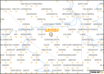 map of Dřínov