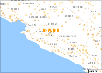 map of Drvenik