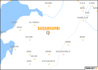 map of Dugda Kʼumbī