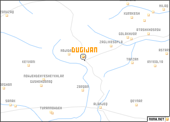 map of Dūgījān