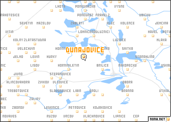 map of Dunajovice