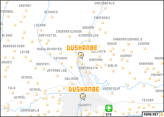 map of Dushanbe