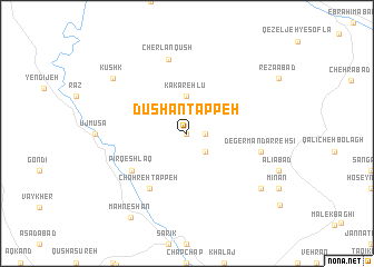 map of Dūshān Tappeh