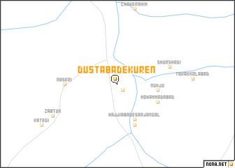 map of Dūstābād-e Kūren