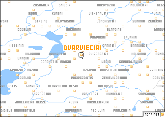 map of Dvarviečiai