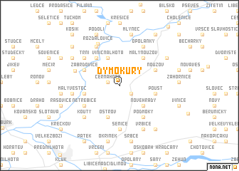 map of Dymokury