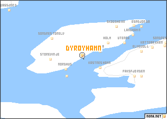 map of Dyrøyhamn