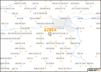 map of Dźbów