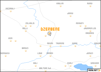 map of Dzērbene