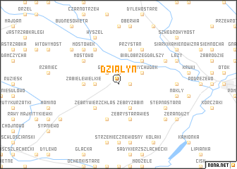 map of Działyń