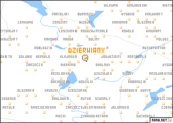 map of Dzierwiany