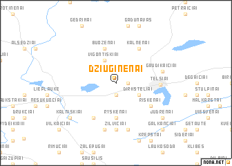 map of Džiuginėnai