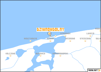 map of Dziwnów Dolny