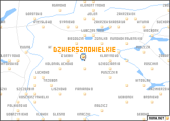 map of Dźwierszno Wielkie