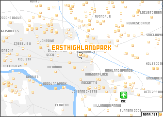 map of East Highland Park