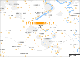 map of East Monongahela