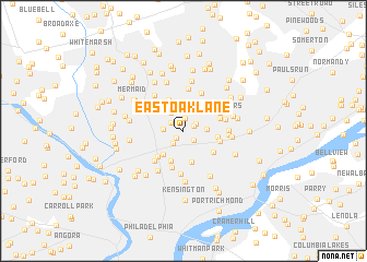 map of East Oak Lane