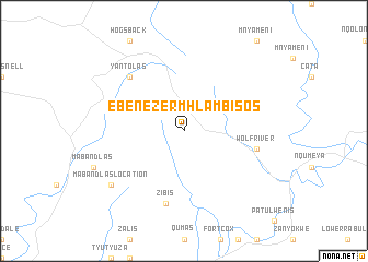 map of Ebenezer Mhlambisoʼs