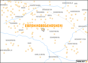 map of Ebrāhīmābād-e Hāshemī