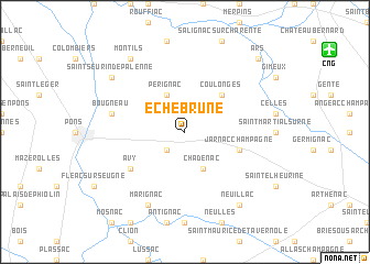 map of Échebrune