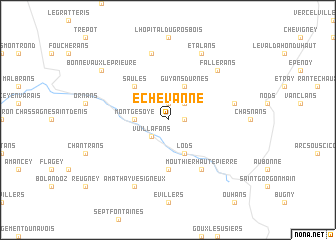 map of Échevanne