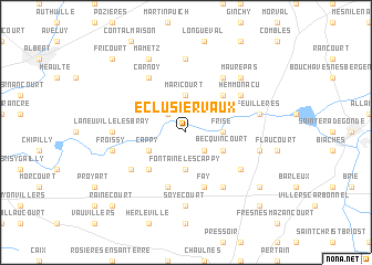 map of Éclusier-Vaux