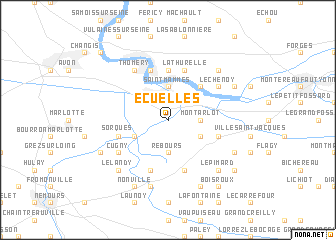 map of Écuelles