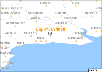 map of Eglwys-Cymmyn