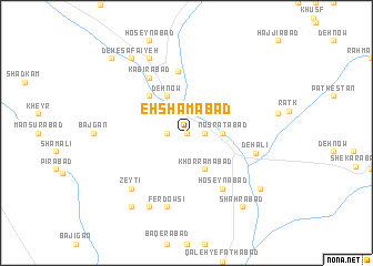 map of Eḩshāmābād