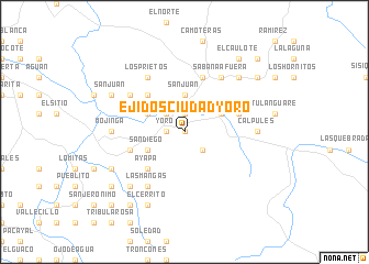 map of Ejidos Ciudad Yoro