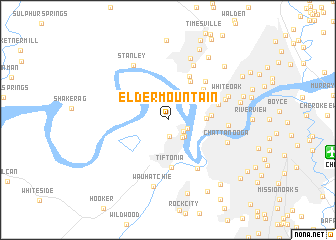 map of Elder Mountain