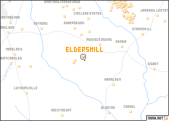 map of Elders Mill