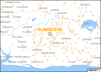 map of El Huiscoyol