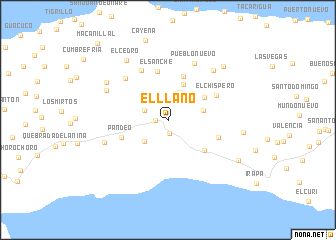 map of El Llano