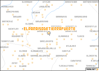 map of El Paraíso de Tierra Fuerte